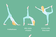 Flexible Blonde Woman Yoga Set