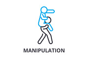 manipulation thin line icon, sign, symbol, illustation, linear concept, vector 