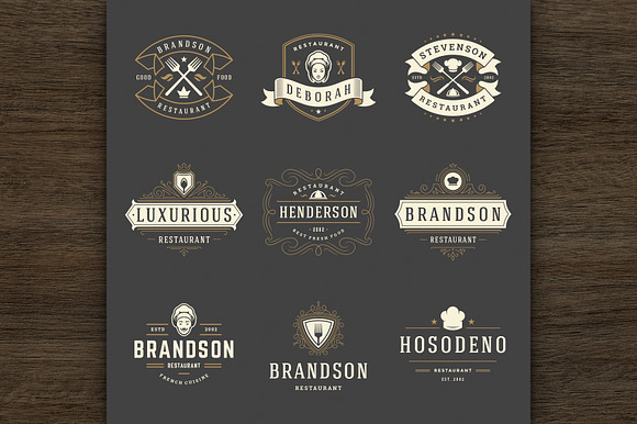 36 Restaurant Logos and Badges in Logo Templates - product preview 4