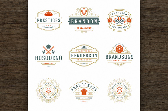 36 Restaurant Logos and Badges in Logo Templates - product preview 7