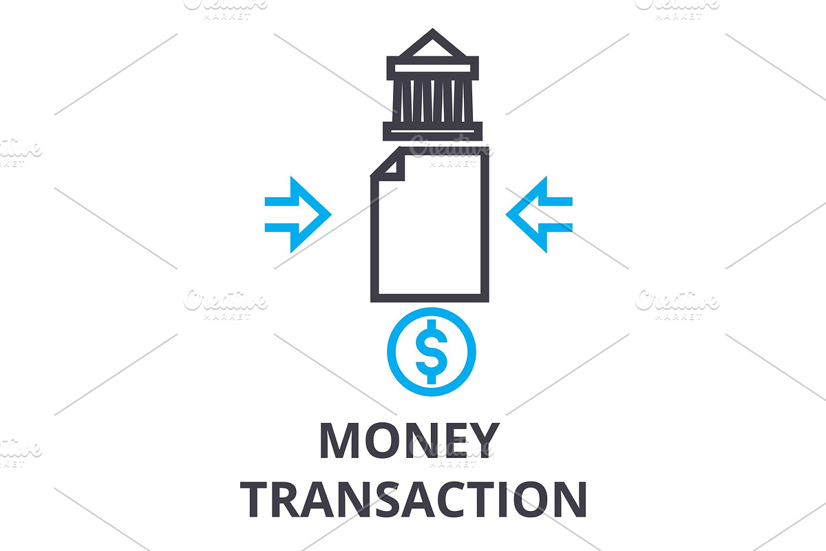 money transaction thin line icon, sign, symbol, illustation, linear concept, vector  in Illustrations - product preview 8
