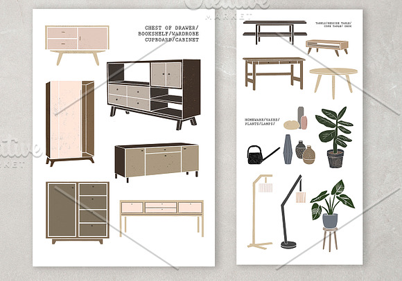 In a living room - Linocut furniture in Objects - product preview 2