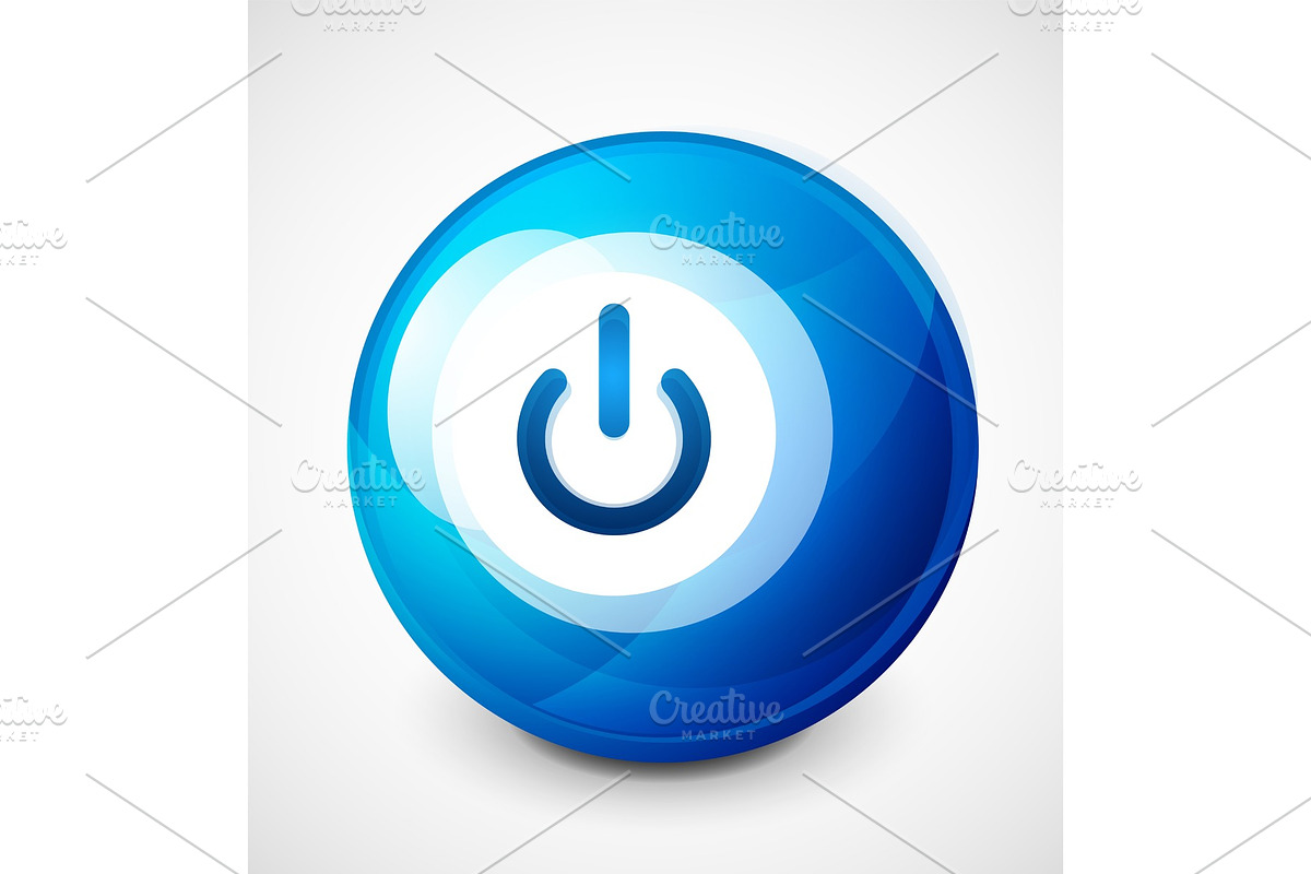 Start power sphere button, ui icon design, on off symbol in Illustrations - product preview 8