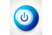 Start power sphere button, ui icon design, on off symbol