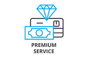 premium service thin line icon, sign, symbol, illustation, linear concept, vector 