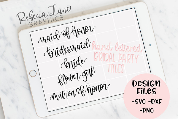 Hand Lettered Bridal Party Designs