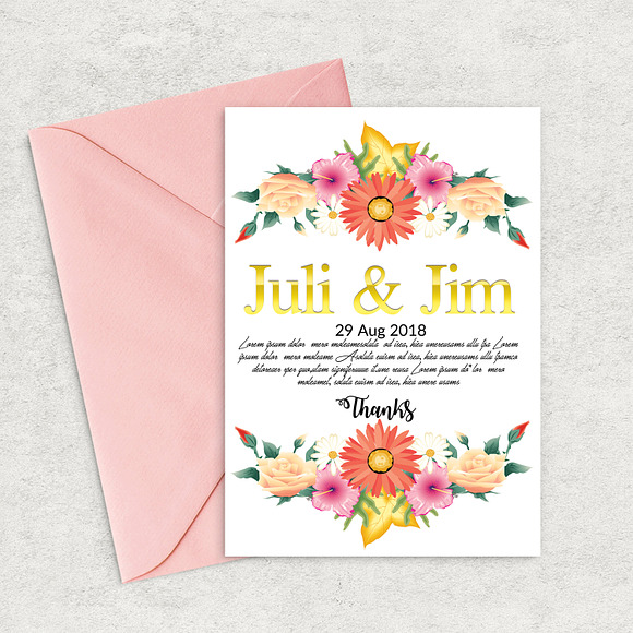 Floral Save The Date Invitation Card in Wedding Templates - product preview 2