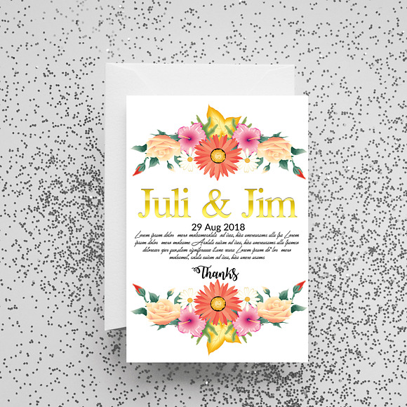 Floral Save The Date Invitation Card in Wedding Templates - product preview 3