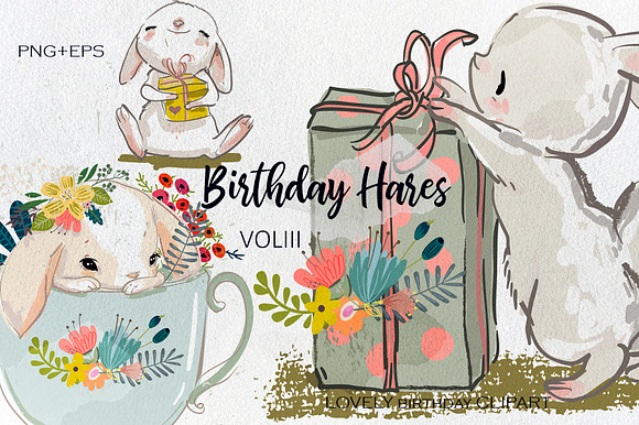 Birthday Hares VOL3 in Illustrations - product preview 1