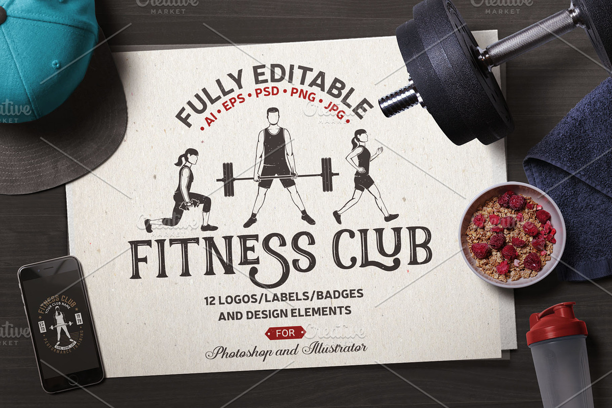 Fitness Club in Logo Templates - product preview 8