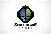 Skull Blade Gamer Logo Template