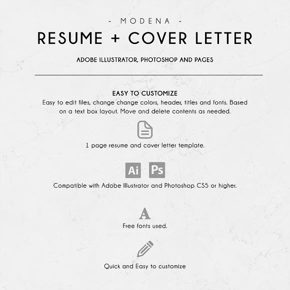 Modena | Resume & Cover Letter in Letter Templates - product preview 3