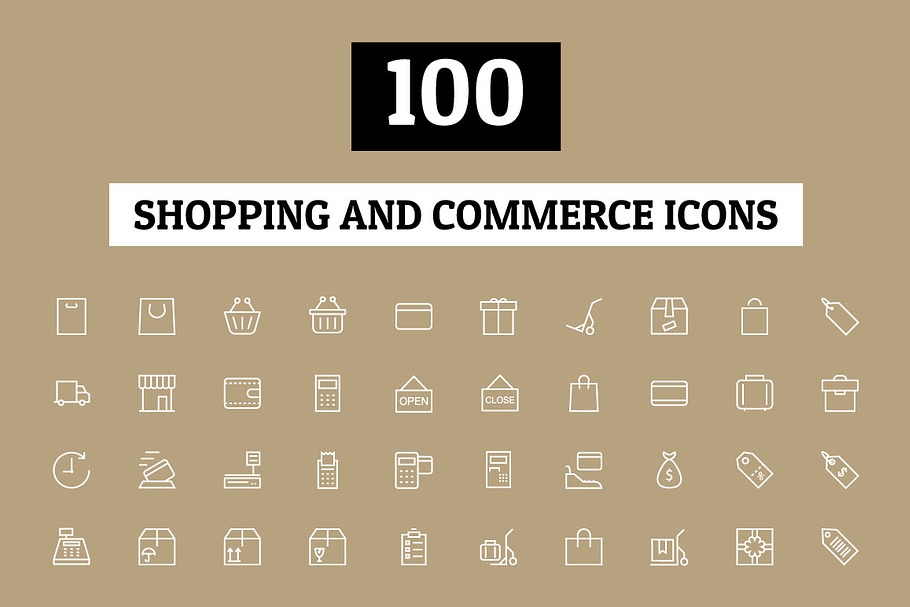 100 Shopping and Commerce Icons in Graphics - product preview 8