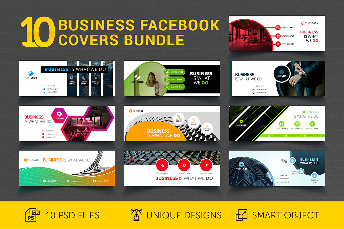 10 Business Facebook Covers Bundle in Facebook Templates - product preview 8