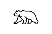 Web line icon. Bear; wild animals 