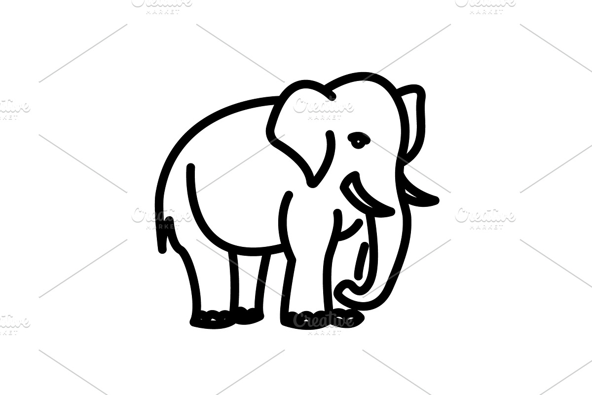 Web line icon. Elephant; wild animal in Graphics - product preview 8