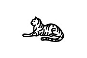 Web line icon. Tiger; wild animals 