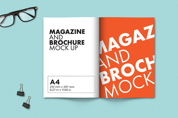 A4 Brochure and Magazine mock-up