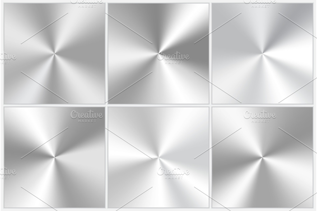Set of silvery conic gradients in Textures - product preview 8