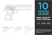 10 Handgun Illustrations