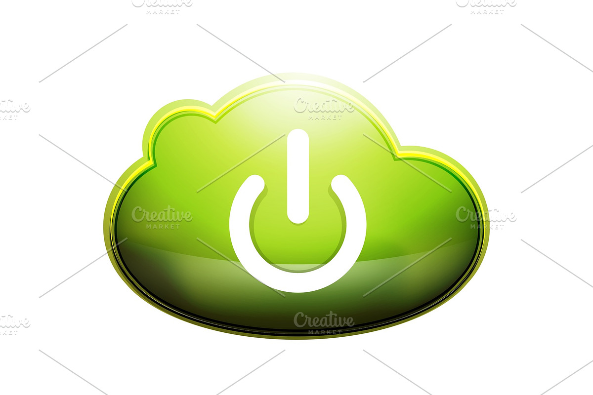 Start power cloud button, ui icon design, on off symbol in Illustrations - product preview 8