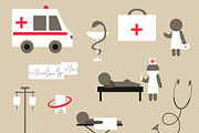 Set of icons on medicine theme
