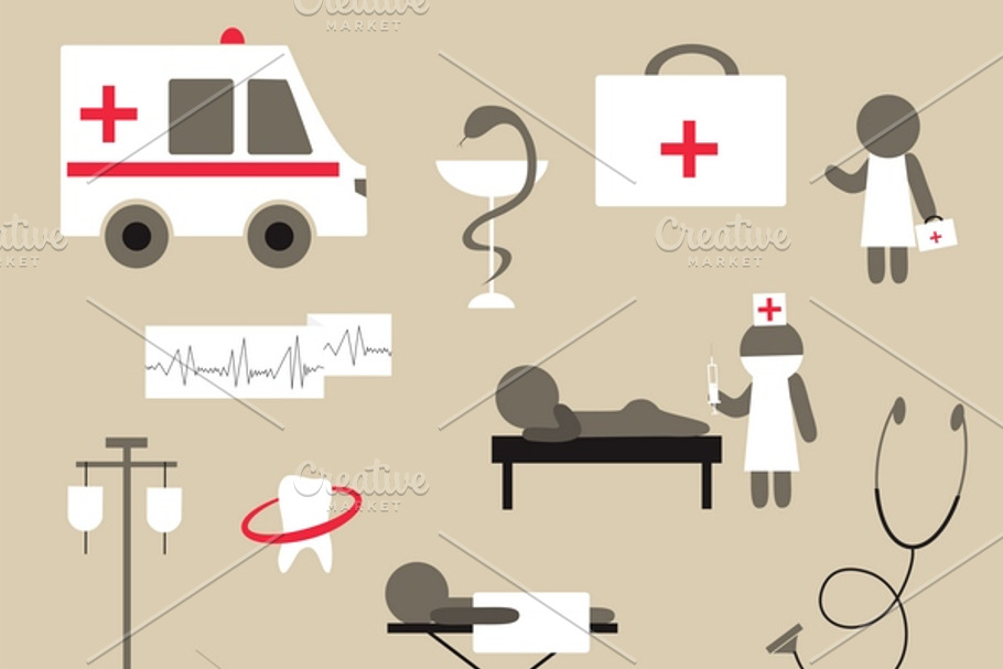 Set of icons on medicine theme in Illustrations - product preview 8