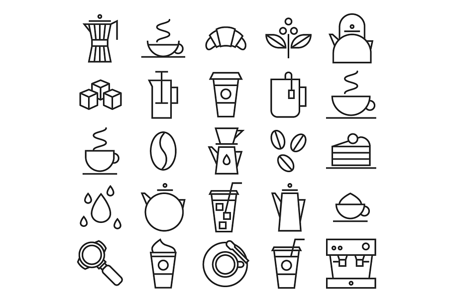 Coffee and Tea Icons  in Graphics - product preview 8