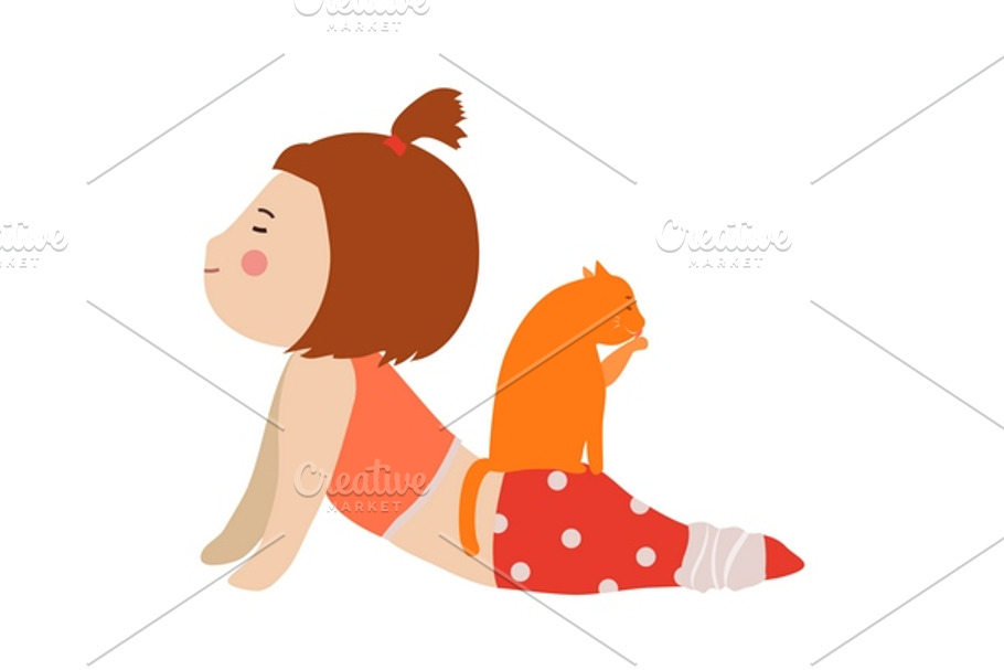 Girl practising yoga in Illustrations - product preview 8