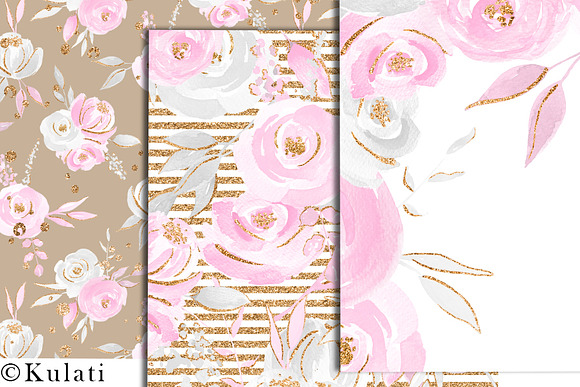 Pink and Grey Floral Patterns in Patterns - product preview 3