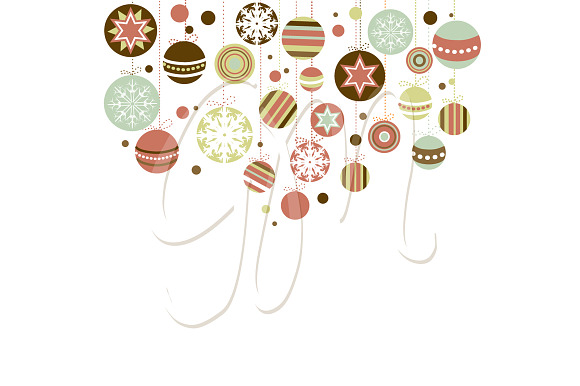 Christmas Clip Art, Retro ornaments in Illustrations - product preview 1
