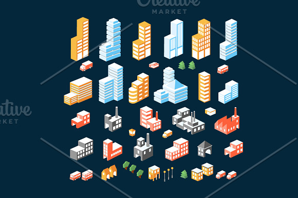 Vector Bundle City of isometric in Illustrations - product preview 1