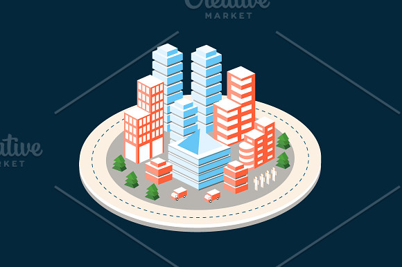 Vector Bundle City of isometric in Illustrations - product preview 2