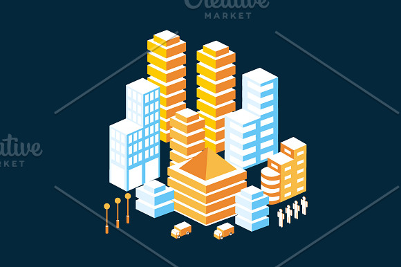 Vector Bundle City of isometric in Illustrations - product preview 3