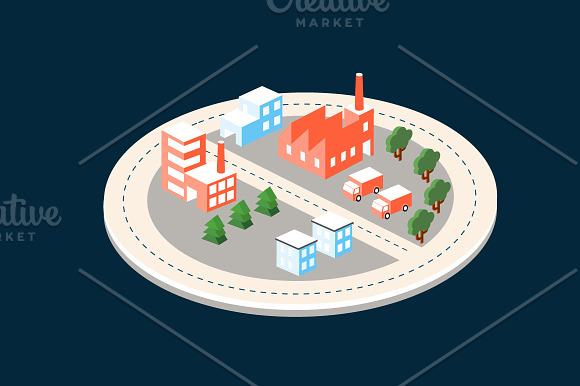 Vector Bundle City of isometric in Illustrations - product preview 4