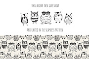 Vector Seamless Pattern with Owls