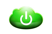 Start power cloud button, ui icon design, on off symbol