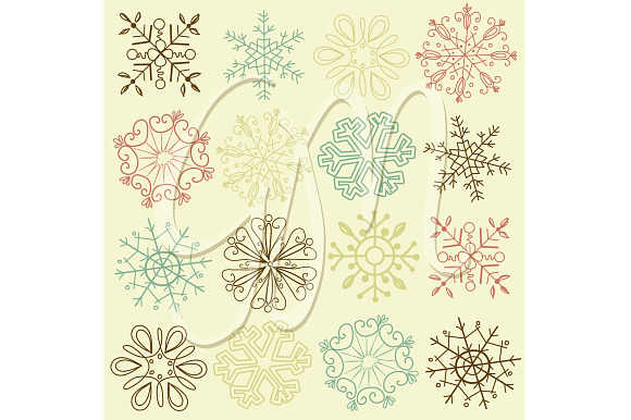 30 Snowflakes Clip Art, Christmas in Illustrations - product preview 2
