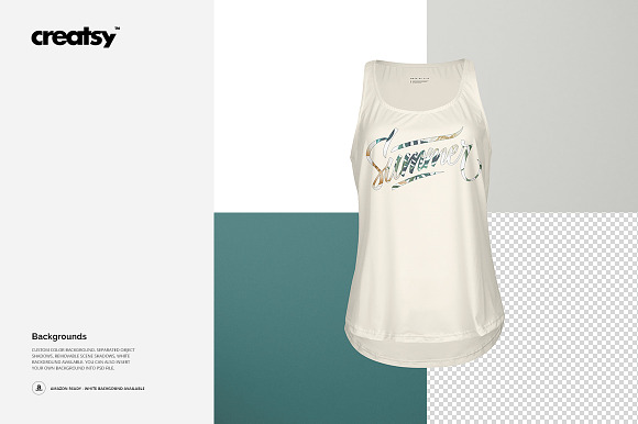 Women's Tank Top Round Bottom Mockup in Product Mockups - product preview 5