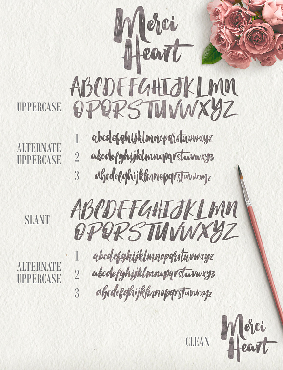 Merci Heart Brush (50% OFF) in Script Fonts - product preview 7