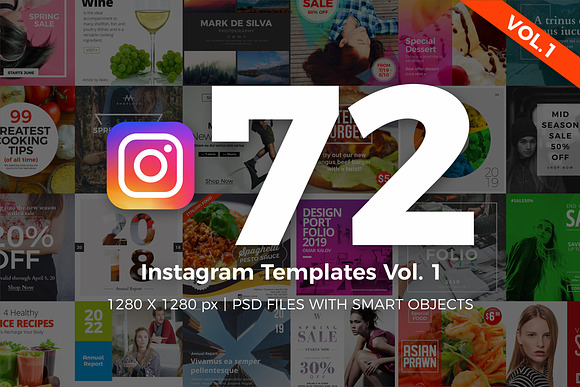 72 Instagram Templates Vol.1 in Instagram Templates - product preview 7