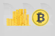 Bitcoin coins.