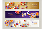 Ramadan Kareem horizontal banners