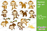 Monkeys / clip art set