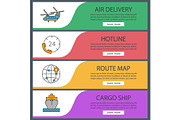 Cargo shipping web banner templates set