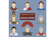 Set of historical avatars. Roman Emp