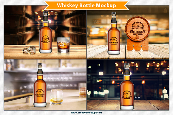 Whiskey Bottle Mockup in Product Mockups - product preview 1