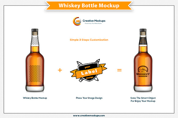 Whiskey Bottle Mockup in Product Mockups - product preview 2