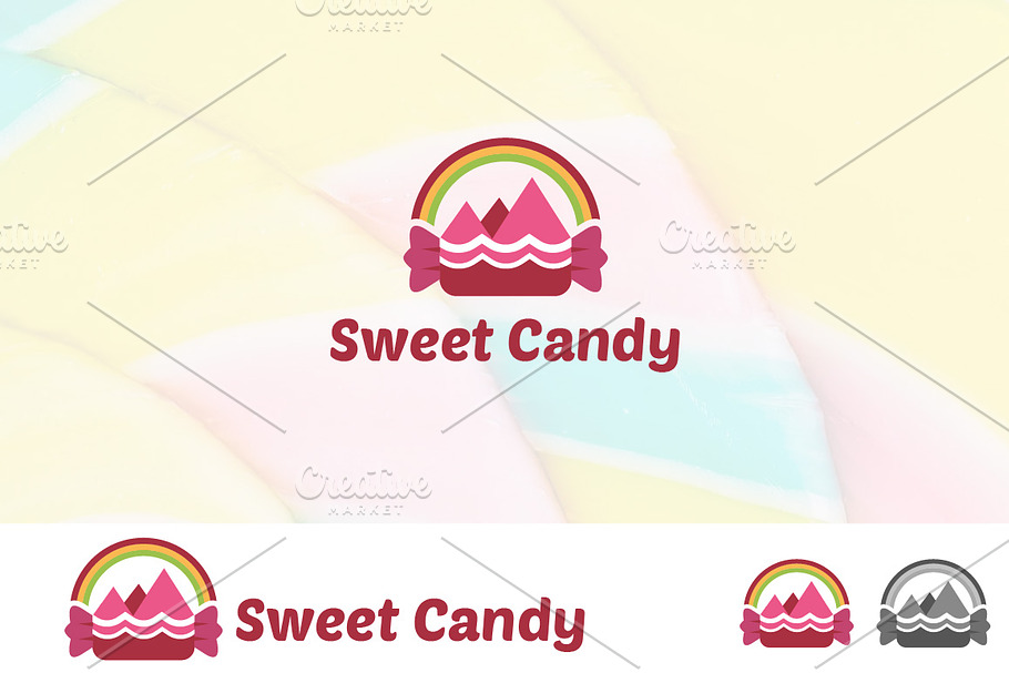 Sweet Candy with Rainbow Logo in Logo Templates - product preview 8