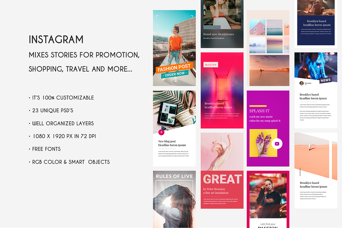 Instagram stories template mix in Instagram Templates - product preview 8